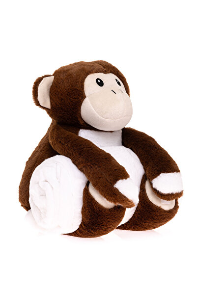 Little Dreams ebebek Little Dreams Maymun Oyuncaklı Erkek Battaniye 70x78 cm Erkek Bebek