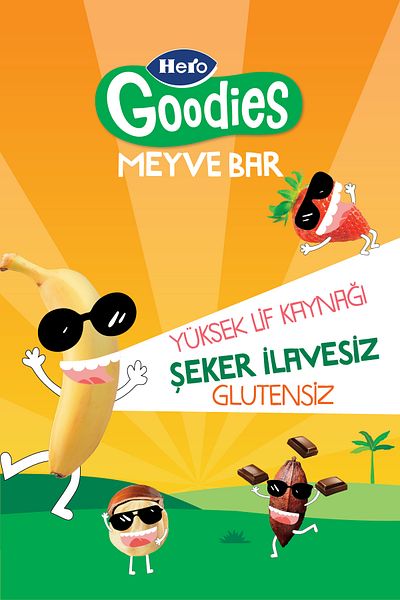 Hero Goodies Banana Cocoa Fruit Bar 30 Gr X 15