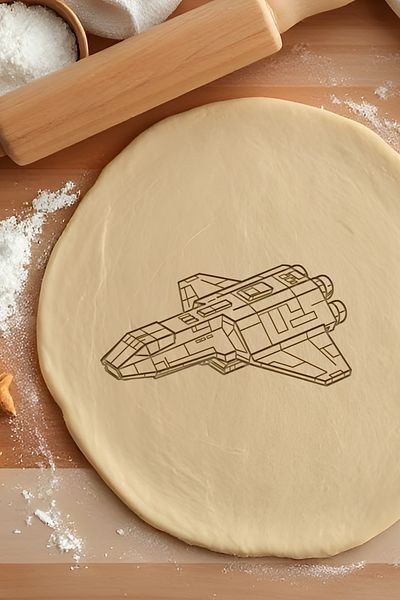 oalpo Spaceship Cookie Mold, Dough Shaper, Biscuit Mold, Easy Cutting Tip