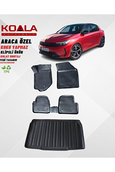KoalaOtoTekstil Opel Corsa F 2020-2025 3d Paspas Bagaj Havuzu Seti