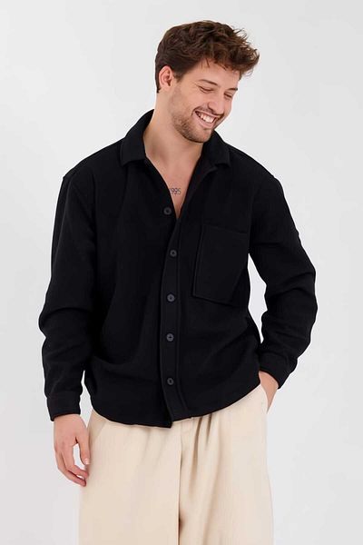 CODER SW Black Thick Winter Fleece Shirt