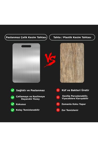 Lavuttra 34X24 cm Large Size Stainless Steel Cutting Board - Antibacterial - Stain and Water Resistant