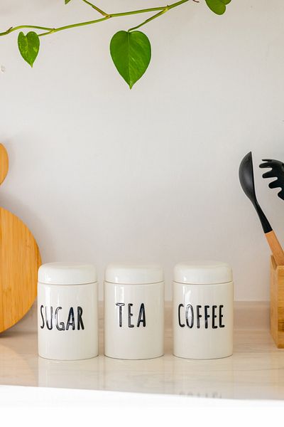 Mirilliahome Set of 3 Porcelain Jars with Vacuum Lids – Tea Coffee Candy Jar - Coffee Jar