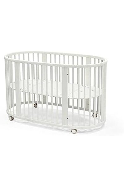 Stokke Oval Baby Bed V3 Space-Saving in Natural Beech Wood by Stokke, 0-5 Yea...