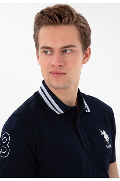 U.S. Polo Assn. Πόλο Ασν. Ανδρικό μπλουζάκι με λεπτή εφαρμογή Polo Neck Basic