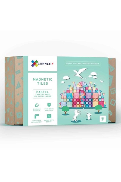 Connetix Magnetic construction set, Magnetic Tiles, Pastel Creative Pack 120 ...