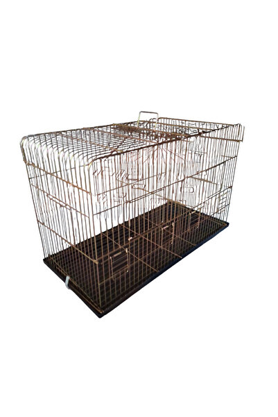 KAYA KAFES VE PETSHOP ÜRÜNLERİ SALMA KAFES ORTADAN BÖLMELİ PASLANMAZ SARI KAFES