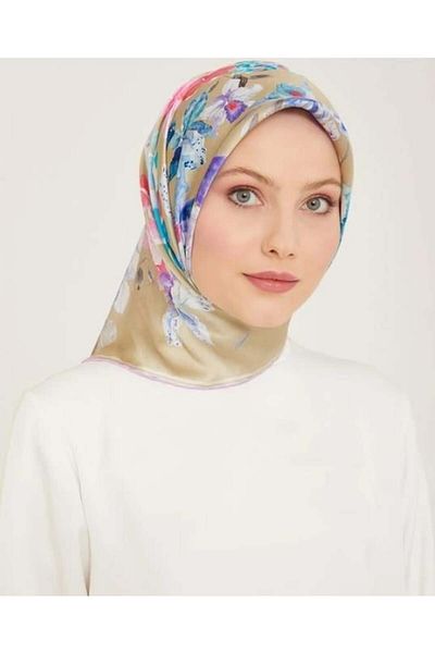 Armine Μεταξωτό κασκόλ 2024 Καλοκαίρι - 9127-54 Oil Green Twill