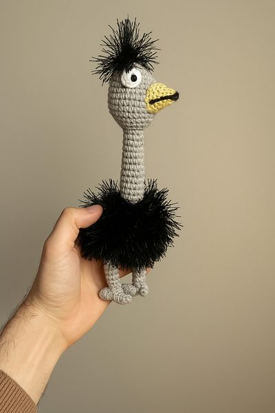 MALLY PET PROFESSIONEL PET CARE Ostrich - Handmade Cat and Dog Toy with Sound