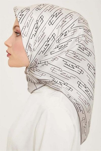 Armine Eșarfă de mătase 2024 vara - 9142-01 Twill argintiu deschis