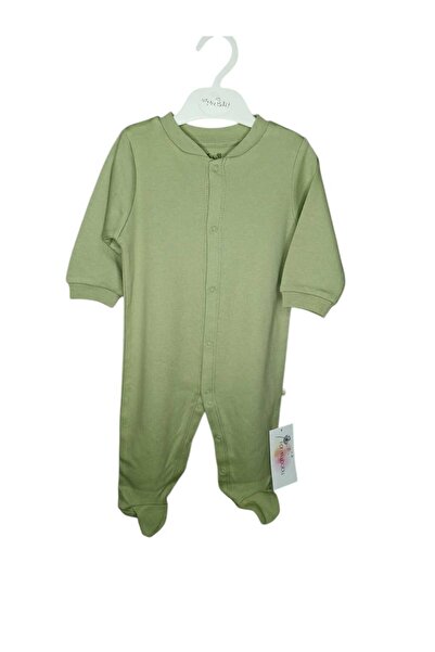 For My Baby Gray Combed Cotton Jumpsuit - Front Snaps and Booties