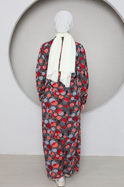 Defkay Side Tie Cotton Women's Prayer Dress Paisley Pattern