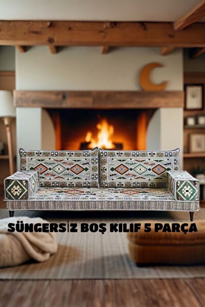 mdhomecarpet Şark Köşesi Kılıf Takımı 70x190 | 5 Parça | Makine Dokuma Kumaş ...