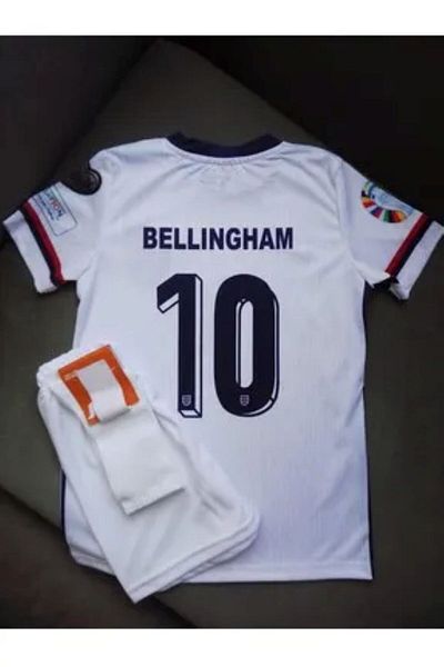 yenteks ΑΝΤΙΓΡΑΦΗ - Παιδική φανέλα ποδοσφαίρου Bellengham Αγγλία Λευκό Μίλι Ομάδα 24/25 Εποχή 4 τεμάχια