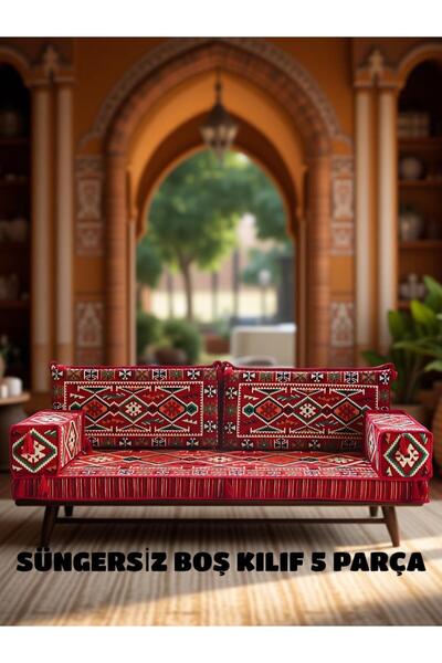 mdhomecarpet Şark Köşesi Kılıf Takımı 70x190 | 5 Parça | Makine Dokuma Kumaş ...