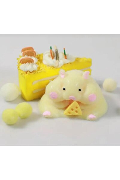 seyuse hamster sukuşi -taba Sukuşi - Squishy fare- tüylü fare - Stres Oyuncak (sarı)