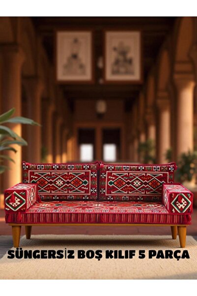 mdhomecarpet Şark Köşesi Kılıf Takımı 70x190 | 5 Parça | Makine Dokuma Kumaş ...