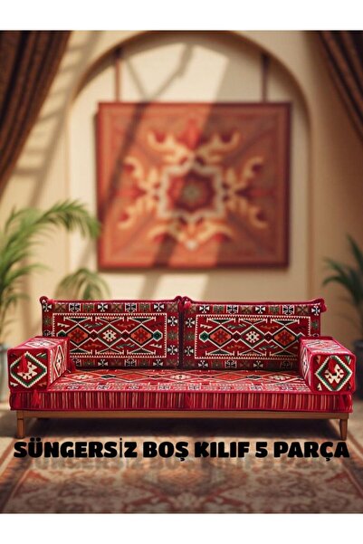 mdhomecarpet Şark Köşesi Kılıf Takımı 70x190 | 5 Parça | Makine Dokuma Kumaş ...