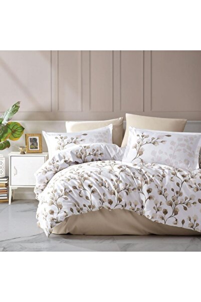 Clasy Σετ Παπλωματοθήκη από Βαμβακερό Σατέν Puha v1 Μπεζ