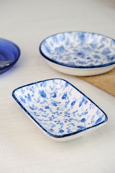 tabakevi Plate House Porcelain Blue Heaven Boat Plate Single 14X10X2Cm