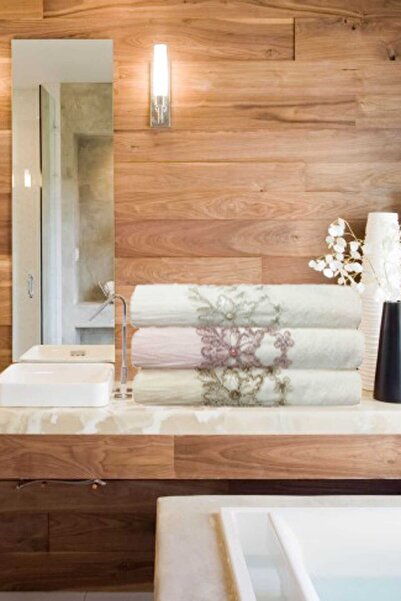 ALPACO 3-шаровий набір рушників з мереживною вишивкою та бісером, 50X90 см