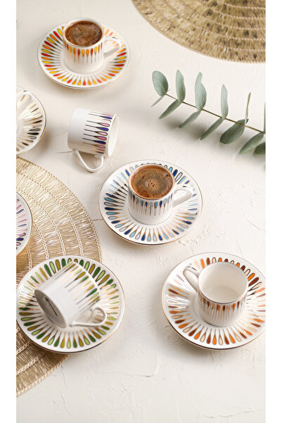 Store Porser Pera 12 Parça Mix Kahve Fincanı Seti