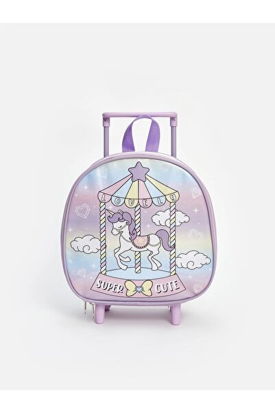 LC Waikiki LCW ACCESSORIES KARIŞIK At Baskılı Kız Çocuk Çekçekli Çanta