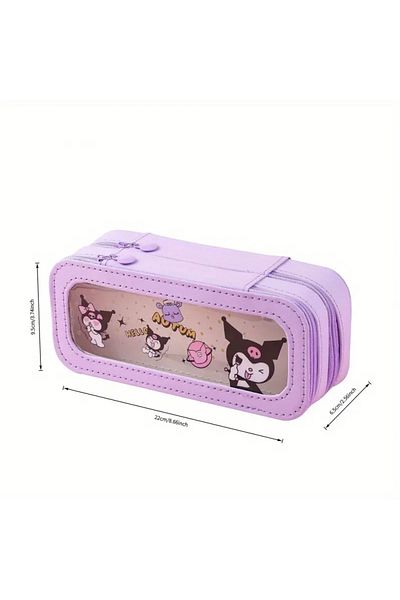 ada çanta kırtasiye Children's Pencil Case with Kuromi Figure Double Fold Window Ad5037