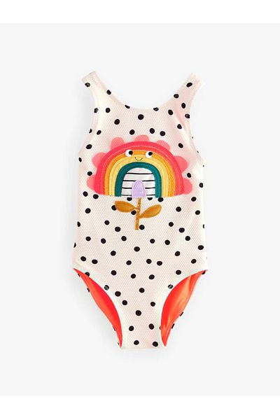 Next Baby One Piece Ecru Rainbow Patterned Strappy Swimsuit Alye78787