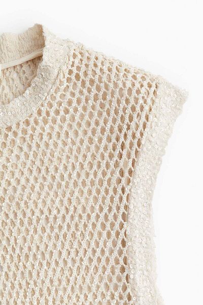 H&M Embellished mesh-knit mini dress