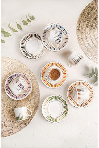 Store Porser Pera 12 Parça Mix Kahve Fincanı Seti