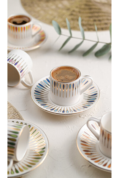 Store Porser Pera 12 Parça Mix Kahve Fincanı Seti