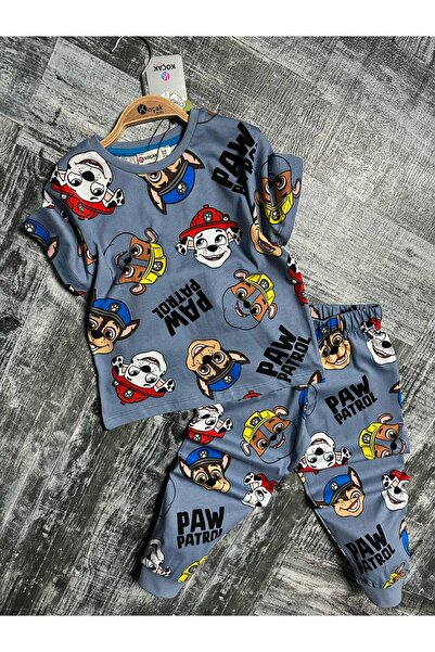 HNKİDS PawPetrol Baskılı Kısa Kol %100 Pamuklu Erkek Çocuk Pijama Takımı (2-8 Yaş)