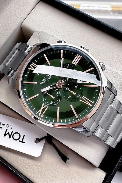 Tom Jones Original Cut Glass - Men's Wrist Watch - Waterproof - Silver Color Steel Band Gift Bracelet Gtje2098C3