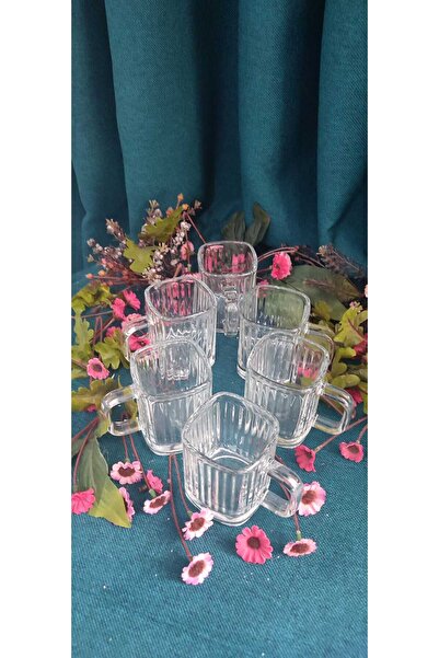 ORTAKÖY CENNETİ 6 Ad Koşulucam Mug Cup Stripes Modern 150 Cc 8 cm 6X6 Enlemler New Product