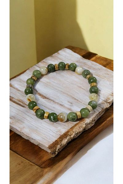 Tasarım Canada Jade Stone and Citrine Lucky Bracelet