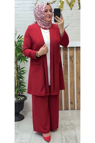 Meryemce Butik Triple Crepe Suit with Jacket (Comfortable Fit)