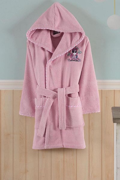 VAROL Bamboo Embroidered Children's Bathrobe - Unicorn