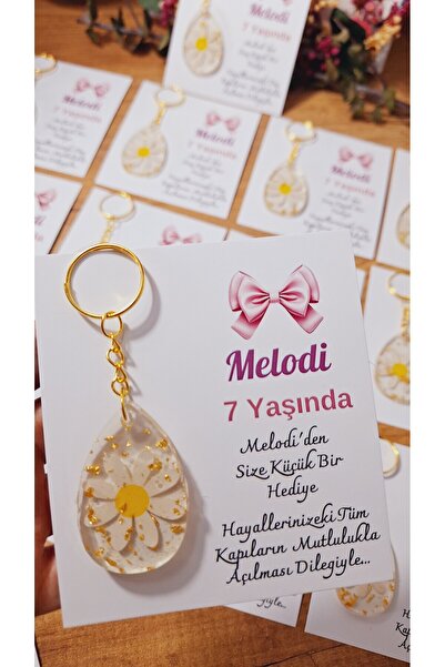 sevgiliatolyemm mutluluk getirmesi dileğiyle Daisy Card Keychain 10 Pcs Birth...