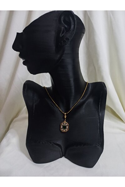 lavantebutik سلسلة خاصة من الذهب اللون قلادة ليلى الحجر الأخضر