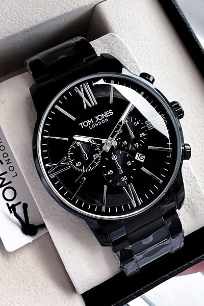 Tom Jones Original Cuttercam Men's Wristwatch |   Black Color Steel Cord |   Gtje2098C4