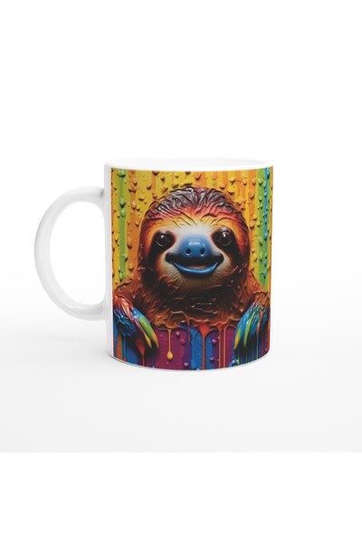 Wisdom Rain كوب كسول يبتسم في المطر الملون