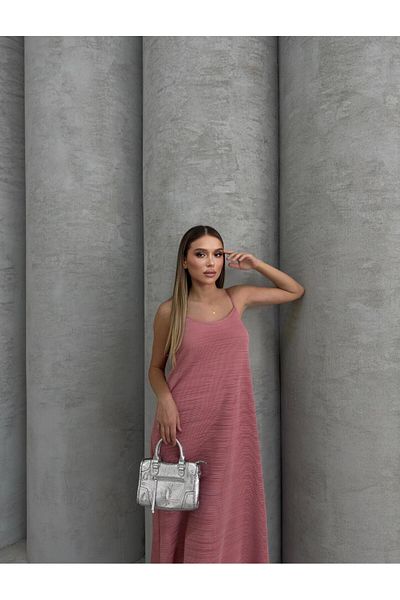 femmefinesse Women Pink Pleated Long Dress
