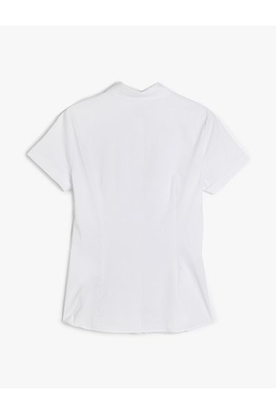 Koton Slim fit classic collar short sleeve shirt.