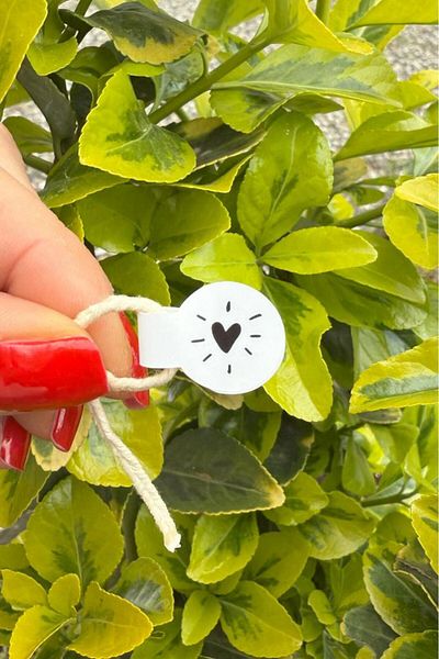 RufusConcept 100 Pieces of Heart White Rope Wick Tags