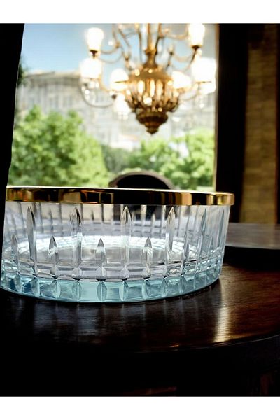 AYZ HOME Cut Crystal Glass Presentation Bowl -Salad Bowl -Tableware Presentation 25X25Cm