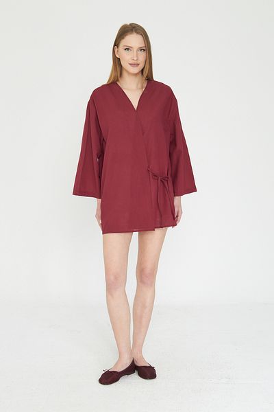 SevdeUgur Kimono de damă cu dantelă burgundă / Sevde Ugur