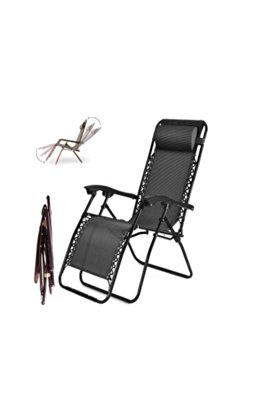 ROYAL ROSE كرسي قابل للطي والتعديل للرحلات و التخييم أسود 177x113x68سم