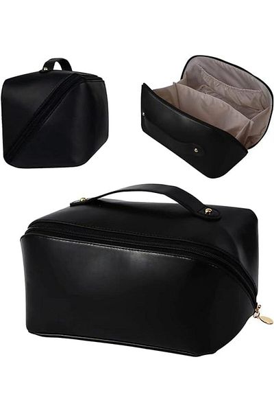 COOYA Waterproof Makeup Bag Kit,with 15 Pcs Cosmetic Brush,Portable Vanity Organizer for Travel Storage