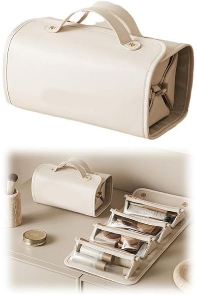 COOYA Detachable Travel Makeup Bag for Women, Large Capacity Waterproof Organizer